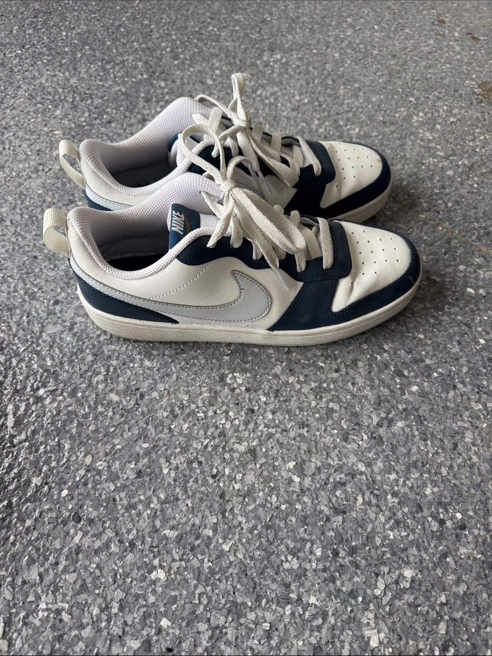 Nike Low-Top Sneakers in White and Navy Blue